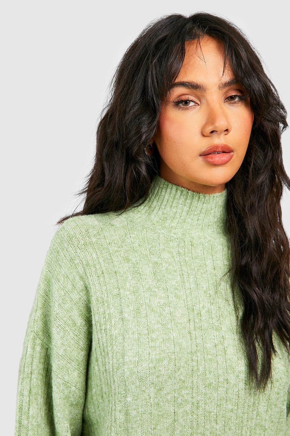 Green knitted hot sale jumper dress